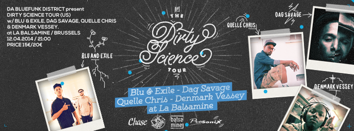 Concours : 2×1 place pour BLU, EXILE, QUELLE CHRIS, DENMARK VESSEY & JOHAZ @Balsamine 12.04.14