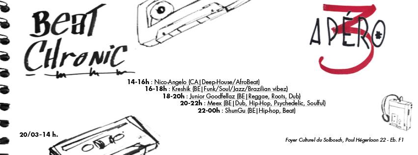 20/03/14 – ♪ BeatChronic : Apéro#3 @ ULB ♪