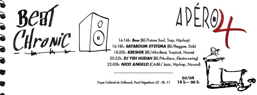 03/04/14 – ♪ BeatChronic : Apéro#4 @ ULB ♪